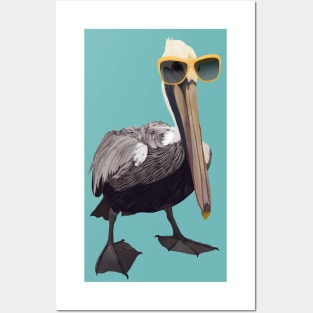 Cool Pelican With Sunglasses Posters and Art